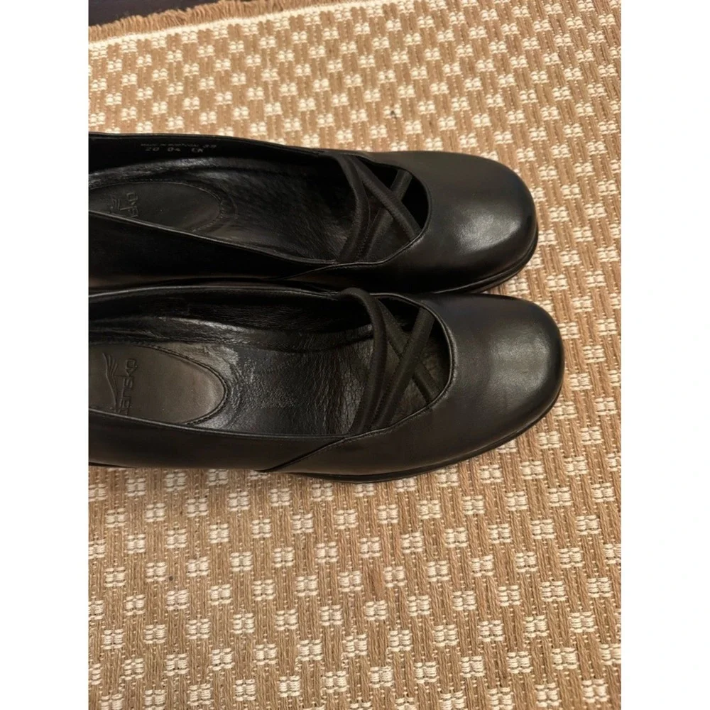 Dansko Womens Black Wedge Shoe Sz 39 Academia Preppy Whimsigoth‎